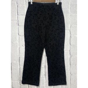 Equestrian Designs Women's Black Two Tone Floral Trouser Career Pants Size S